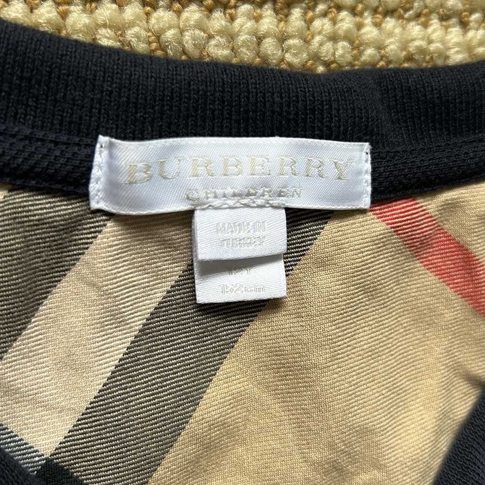 Burberry Children’s Navy Cotton Polo - Picture 2 of 3